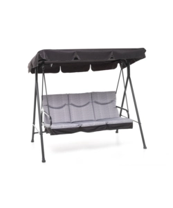 DONDOLO DA GIARDINO 3 POSTI "GRAN MADAGASCAR" CON FUNZIONE LETTO, COLORE ANTRACITE - 182x120x161 CM